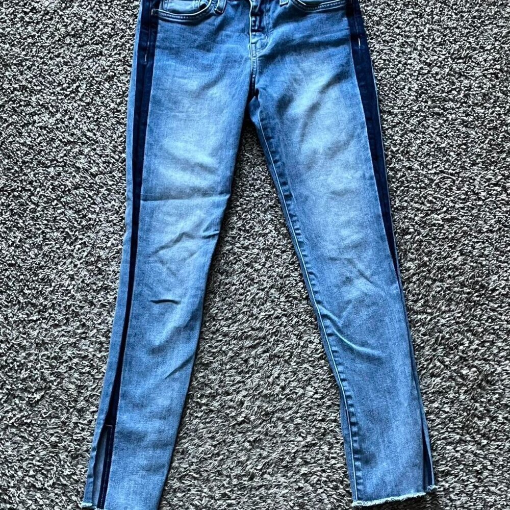 Flying Monkey Jeggings Womens 25 Blue Denim Skinny Jeans Slitted Ankle Festival